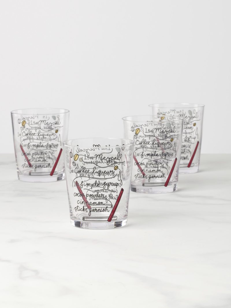Make Merry Double Old Fashion Glasses - Set Of 4